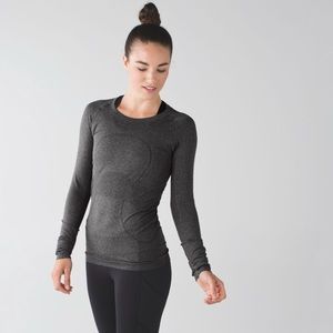 Lululemon Swiftly Long Sleeve 8 Heathered Black